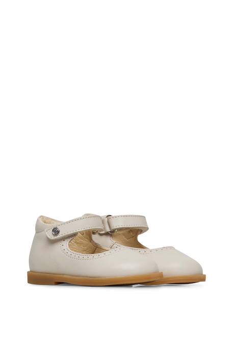 Ballerines en cuir julipe Blanc- 2 - vertbaudet enfant 