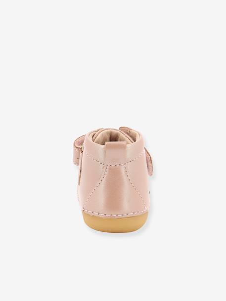 Bottillons cuir bébé fille Sabio KICKERS® 1ers pas rose imprimé+rose métal 9 - vertbaudet enfant 