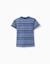 T-shirt en coton à rayures et poche poitrine Bleu foncé 2 - vertbaudet enfant 