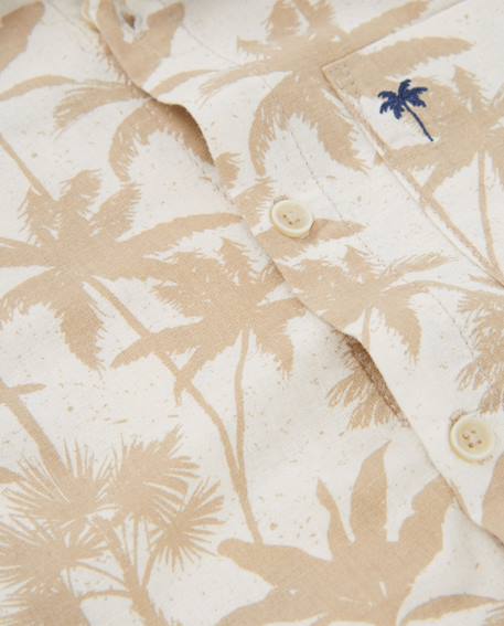 Chemise garçon en tissu tissé avec motif palmiers Beige 4 - vertbaudet enfant 