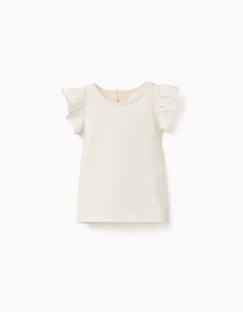 -T-shirt avec manches à volants et col rond