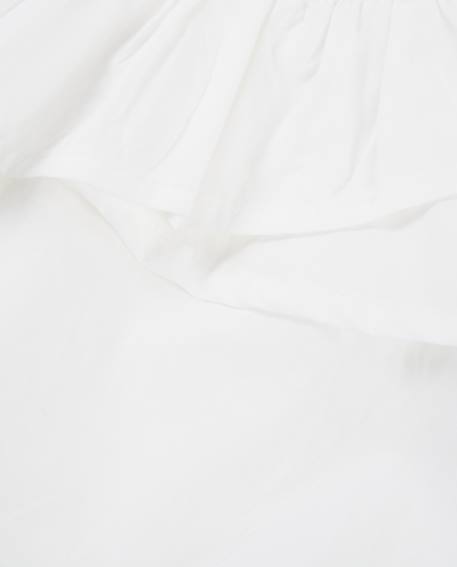 Blouse pour fille en toile au design asymétrique avec volant Blanc 4 - vertbaudet enfant 