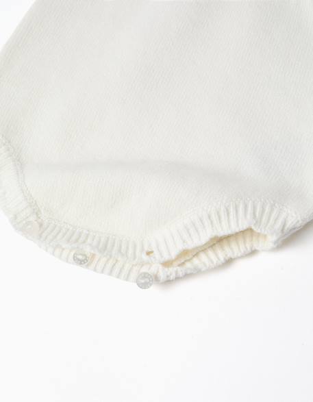 Barboteuse en maille avec détail ajouré Blanc 4 - vertbaudet enfant 