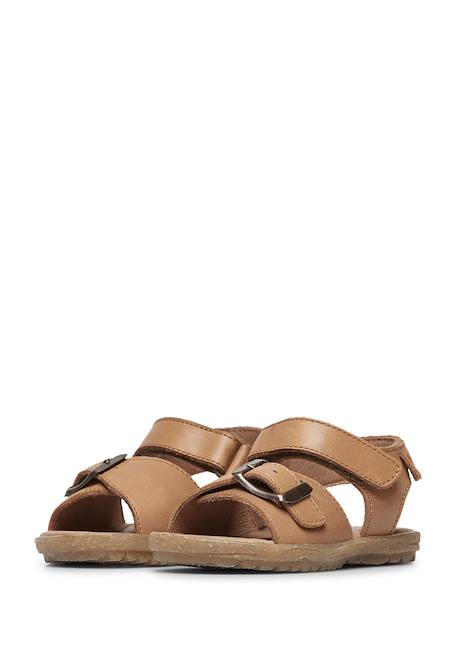 Sandales en cuir parin Blanc crème-+Cognac-+Marine- 10 - vertbaudet enfant 