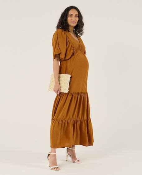Robe de grossesse et d'allaitement claudette Camel+Petunia 2 - vertbaudet enfant 