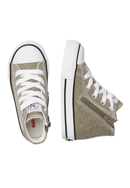Baskets à la cheville en tissu ylfas. Blanc-+Kaki-+Marine- 9 - vertbaudet enfant 