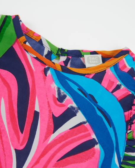 Blouse fille à imprimé fonds marins avec fermeture au dos Bleu 3 - vertbaudet enfant 