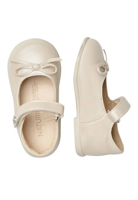 Ballerines en cuir ballet Platine- 4 - vertbaudet enfant 