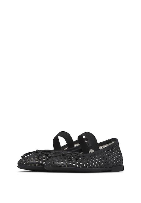 Ballerines en cuir leyci Blanc-+Noir- 10 - vertbaudet enfant 