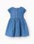 Robe en jean à manches courtes avec fleurs brodées Bleu 2 - vertbaudet enfant 