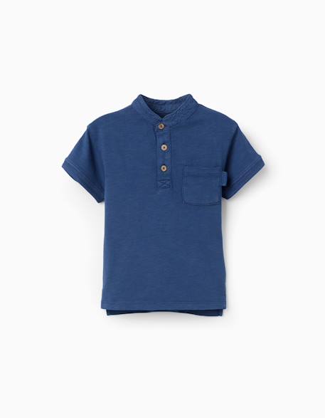 Bébé-T-shirt, sous-pull-T-shirt en coton avec col mao et poche