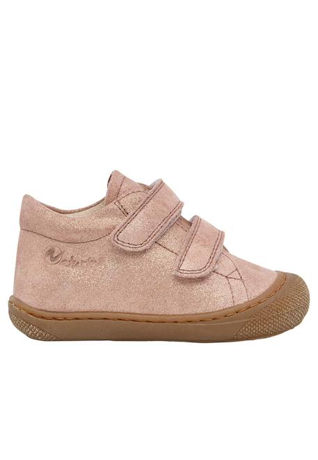 Chaussures premiers pas en suède pailleté cocoon vl Platine-+Rose antique- 6 - vertbaudet enfant 