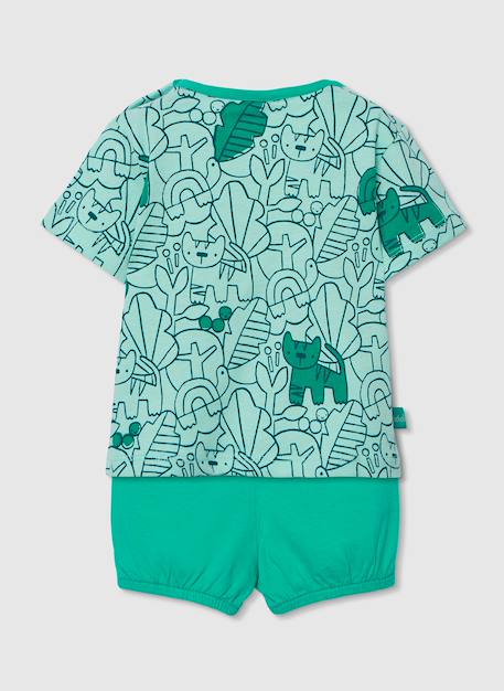 Ensemble t-shirt et short bébé imprimé coton Multicolore 2 - vertbaudet enfant 