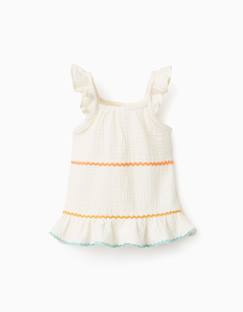 Bébé-Chemise, blouse-Blouse sans manches en coton avec volants