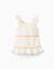 Blouse sans manches en coton avec volants Beige clair 1 - vertbaudet enfant 