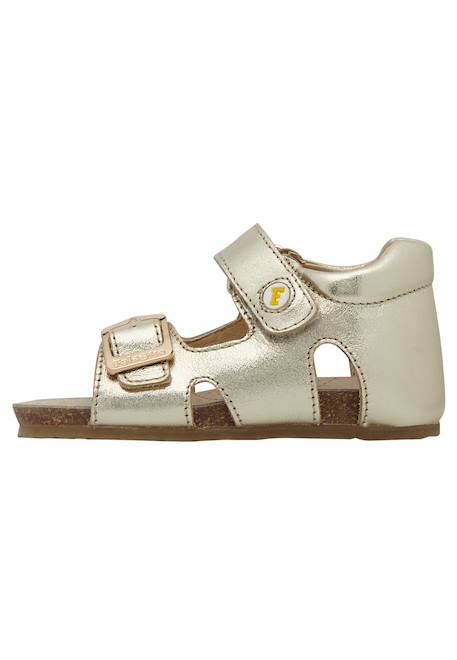 Sandales en cuir lamé avec boucle et scratch bea Argent-+Platine- 8 - vertbaudet enfant 