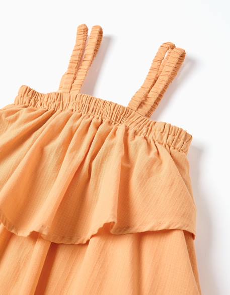 Robe sans manches en coton avec doublure Jaune foncé 3 - vertbaudet enfant 