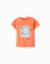T-shirt en coton avec imprimé éléphant Orange sombre 1 - vertbaudet enfant 