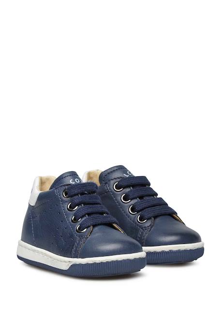 Baskets lacées en nappa bicolore adam Blanc-+Marine- 7 - vertbaudet enfant 