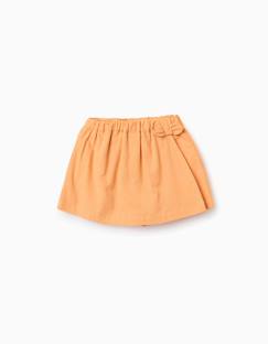 -Jupe-short en coton avec nœud décoratif
