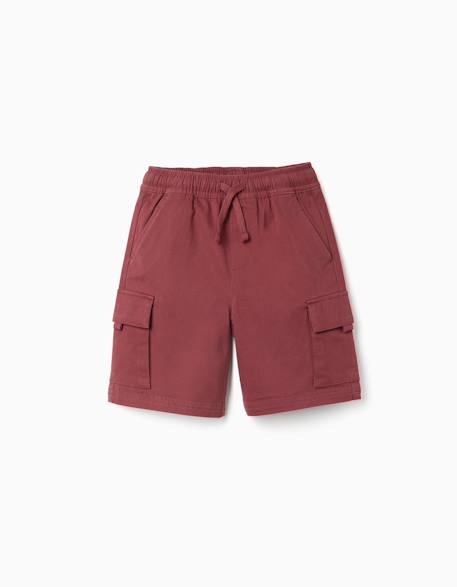 Garçon-Short long cargo en sergé avec cordon de serrage