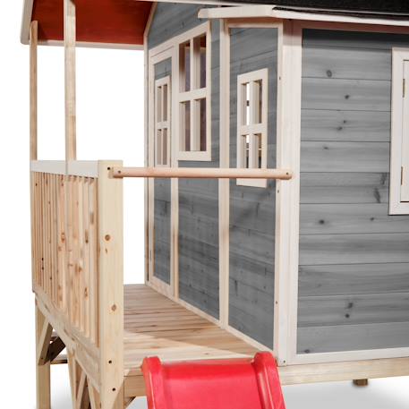 Maisonnette bois fsc pilotis toboggan extension loft 350 Gris 5 - vertbaudet enfant 
