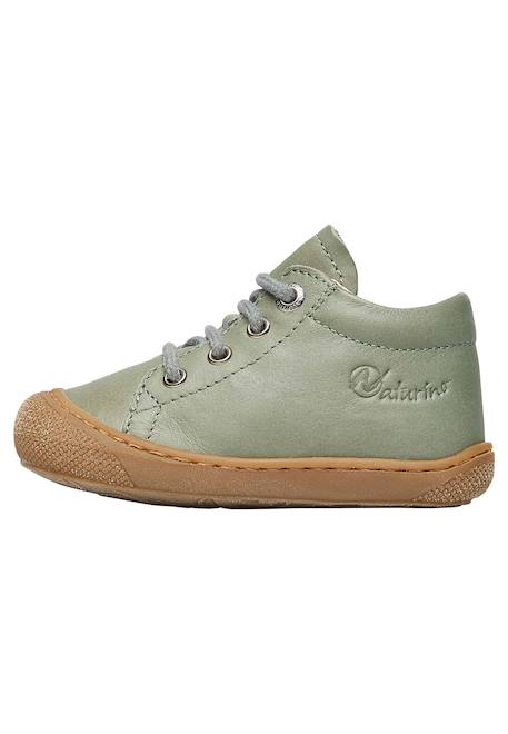 Chaussures premiers pas en cuir cocoon Bleu clair-+Bleu foncé-+Gris-+Jaune-+Sage- 24 - vertbaudet enfant 