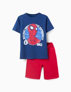 Ensemble t-shirt et short en coton avec imprimé spider-man  - vertbaudet enfant