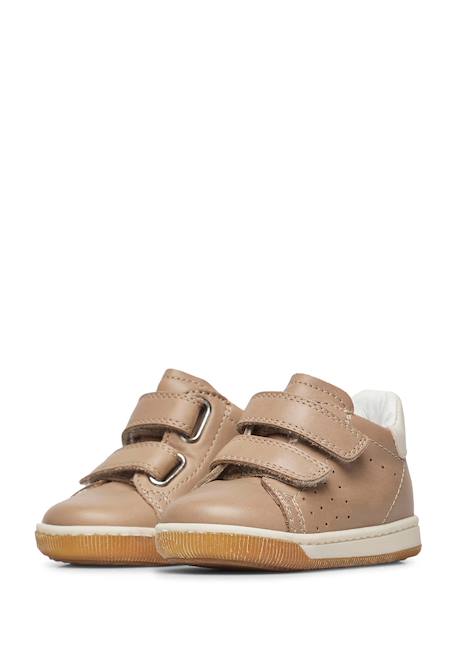 Baskets en nappa à scratch adam vl Blanc-+Gris tourterelle-+Marine- 10 - vertbaudet enfant 
