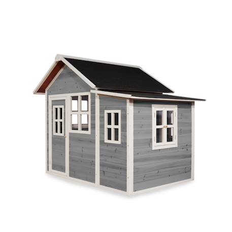 Maisonnette en bois fsc modulable loft 150 Gris+Rouge 3 - vertbaudet enfant 