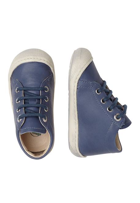 Chaussures en cuir cocoon Bleu-+Cognac-+Gris tourterelle-+Marine-+Vert foncé- 4 - vertbaudet enfant 