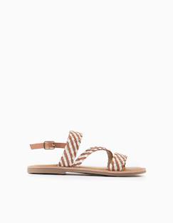 Chaussures-Sandales en cuir avec bride tressée et rembourrage