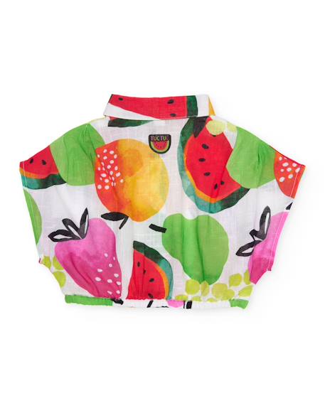 Chemise courte fille à imprimé fruité Multicolore 3 - vertbaudet enfant 