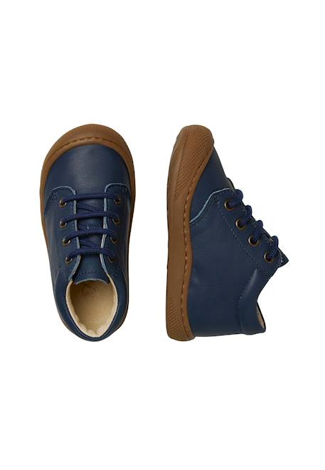 Chaussures premiers pas en cuir cocoon wide Marine- 4 - vertbaudet enfant 
