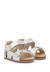 Sandales en cuir lamé avec boucle et scratch bea Argent-+Platine- 2 - vertbaudet enfant 