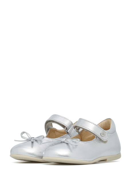 Ballerines en cuir laminé ballet Argent- 5 - vertbaudet enfant 