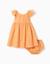 Robe en coton avec volants et doublure Jaune foncé 1 - vertbaudet enfant 