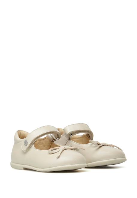 Ballerines en cuir ballet Platine- 2 - vertbaudet enfant 
