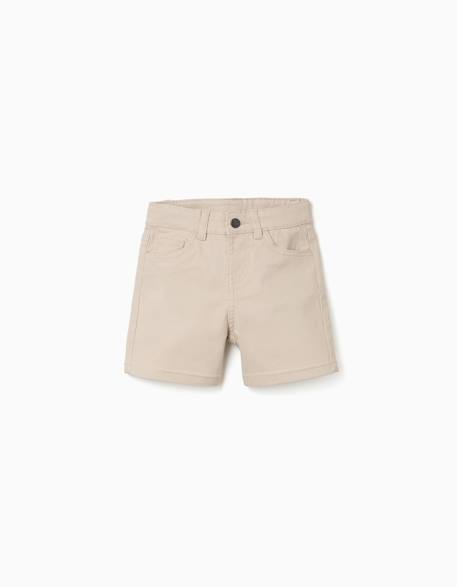 Short midi en sergé avec cinq poches Beige clair+Bleu foncé 1 - vertbaudet enfant 