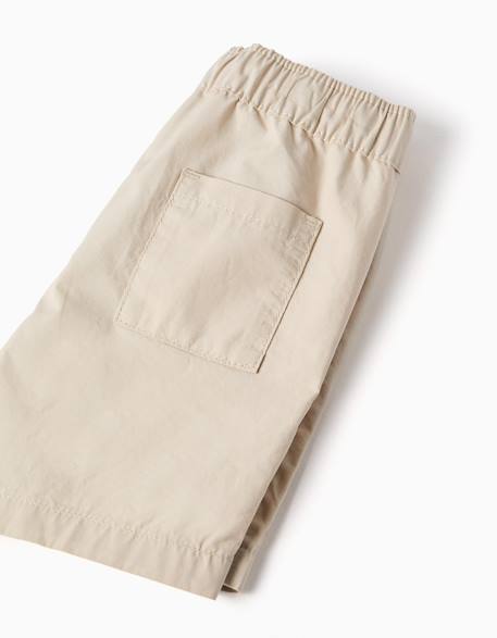 Short chino midi en popeline Beige clair+Bleu foncé 4 - vertbaudet enfant 