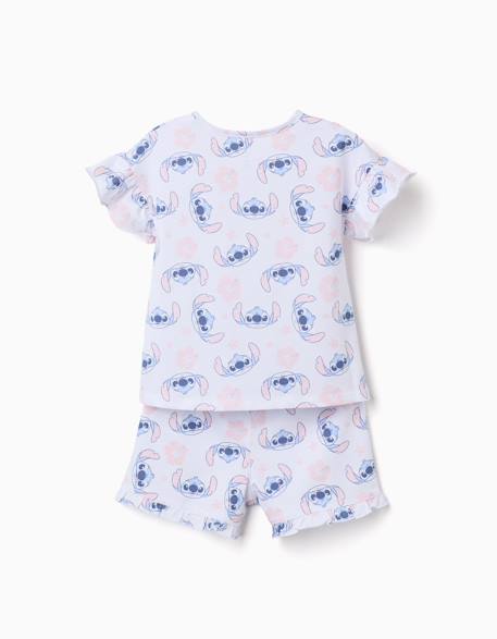 Pyjama en coton à manches courtes avec motif stitch Blanc 2 - vertbaudet enfant 