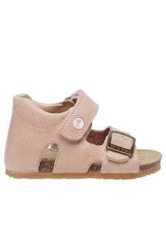 Chaussures-Chaussures bébé 17-26-Sandales en cuir avec boucle et scratch bea