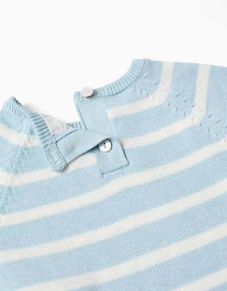 Haut et short en maille à rayures Blanc 3 - vertbaudet enfant 
