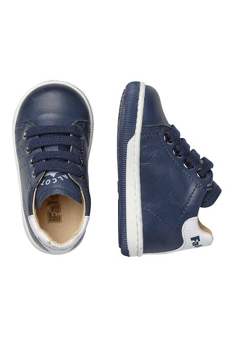 Baskets lacées en nappa bicolore adam Blanc-+Marine- 9 - vertbaudet enfant 