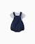 Ensemble body à rayures + barboteuse en piqué Bleu foncé 1 - vertbaudet enfant 