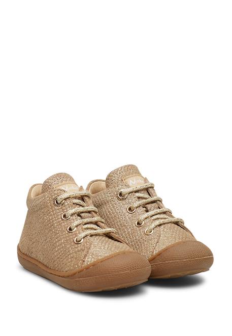 Chaussures premiers pas en suède pailleté cocoon Platine- 2 - vertbaudet enfant 
