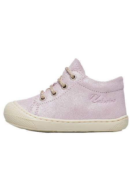 Chaussures premiers pas en cuir avec fermeture éclair cocoon zip Rose- 3 - vertbaudet enfant 