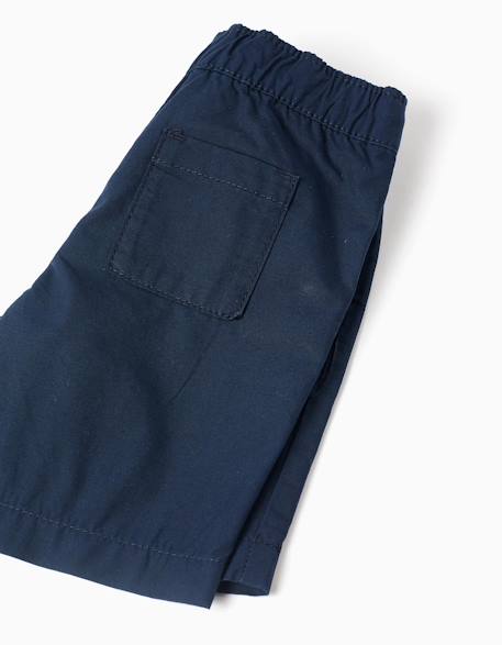 Short chino midi en popeline Beige clair+Bleu foncé 8 - vertbaudet enfant 