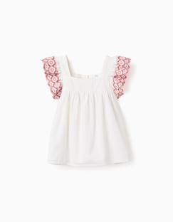 Blouse sans manches en lin et coton à volants  - vertbaudet enfant