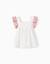 Blouse sans manches en lin et coton à volants Beige clair 1 - vertbaudet enfant 